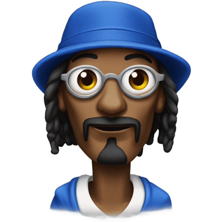 Snoop dogg in a crip outfit with a cigar in his mouth emoji