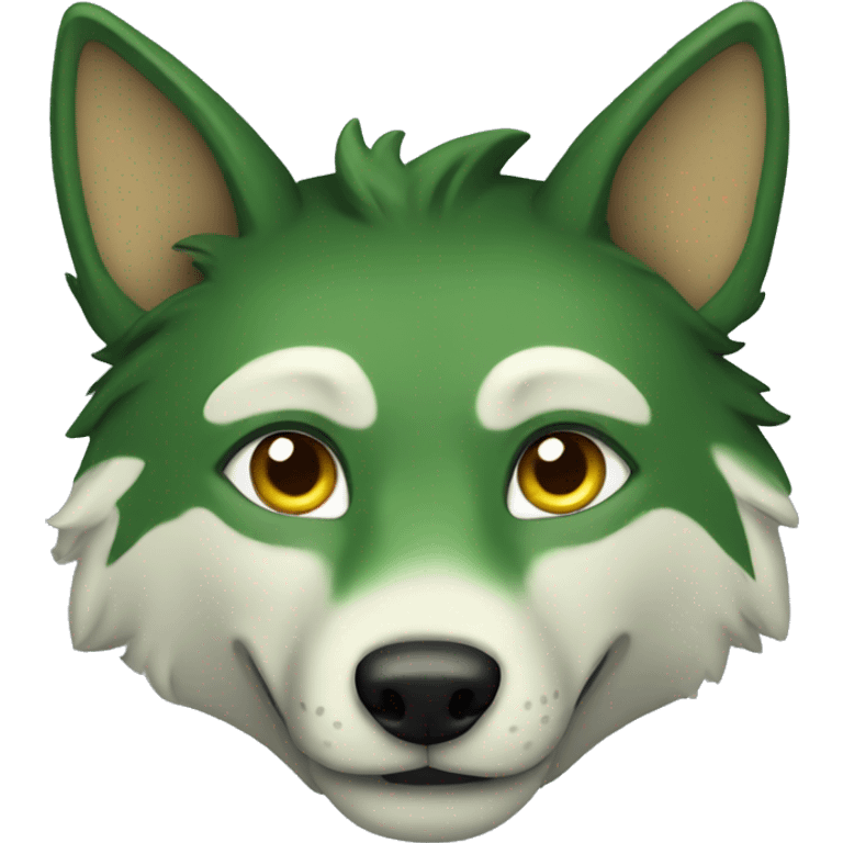 Green wolf emoji