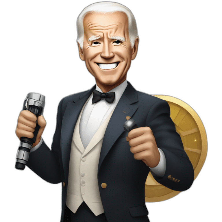 President biden with a lightsaber emoji