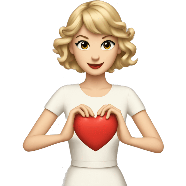 Taylor swift with heart hands emoji