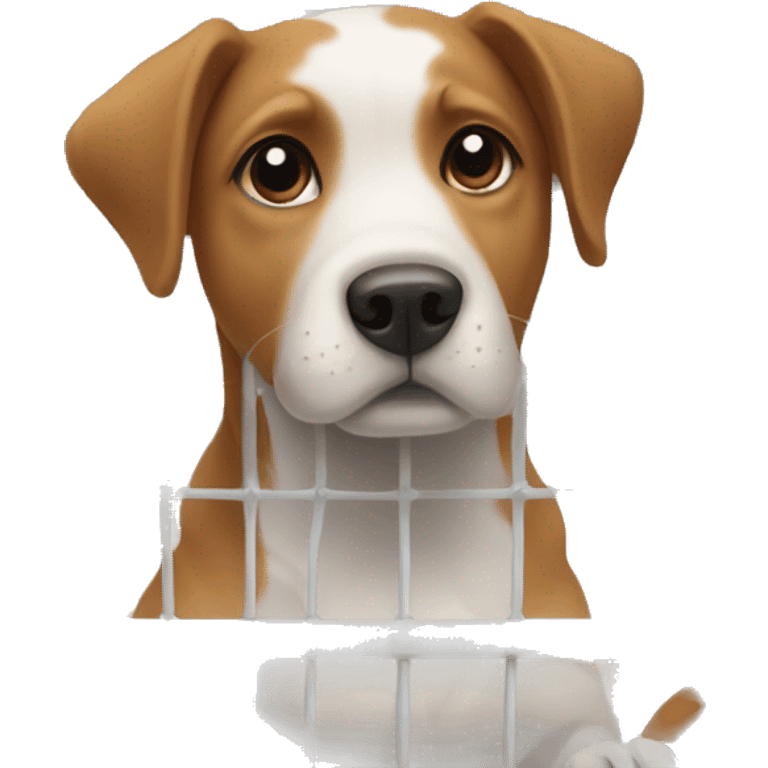 Dog in a playpen emoji