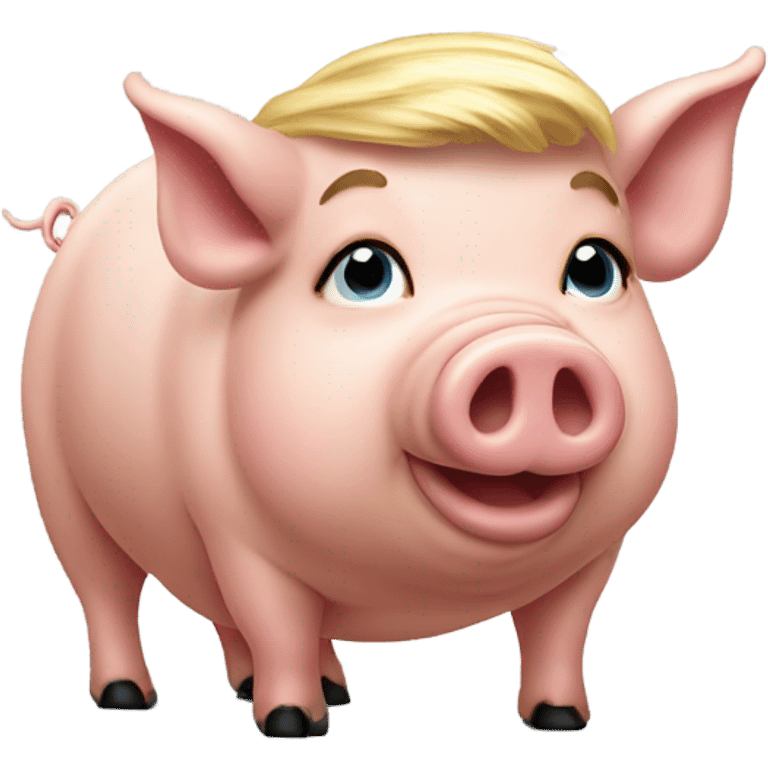 Donald J. Trump the President as a pig emoji