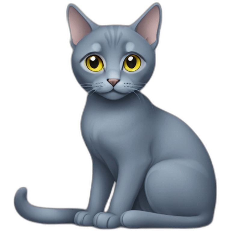 russian blue cat sitting emoji