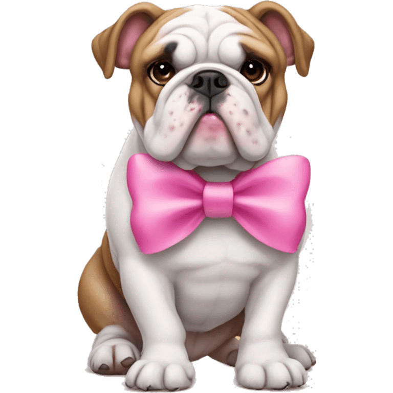 english bulldog with a pink bow emoji