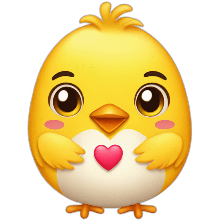 Chick with heart emoji