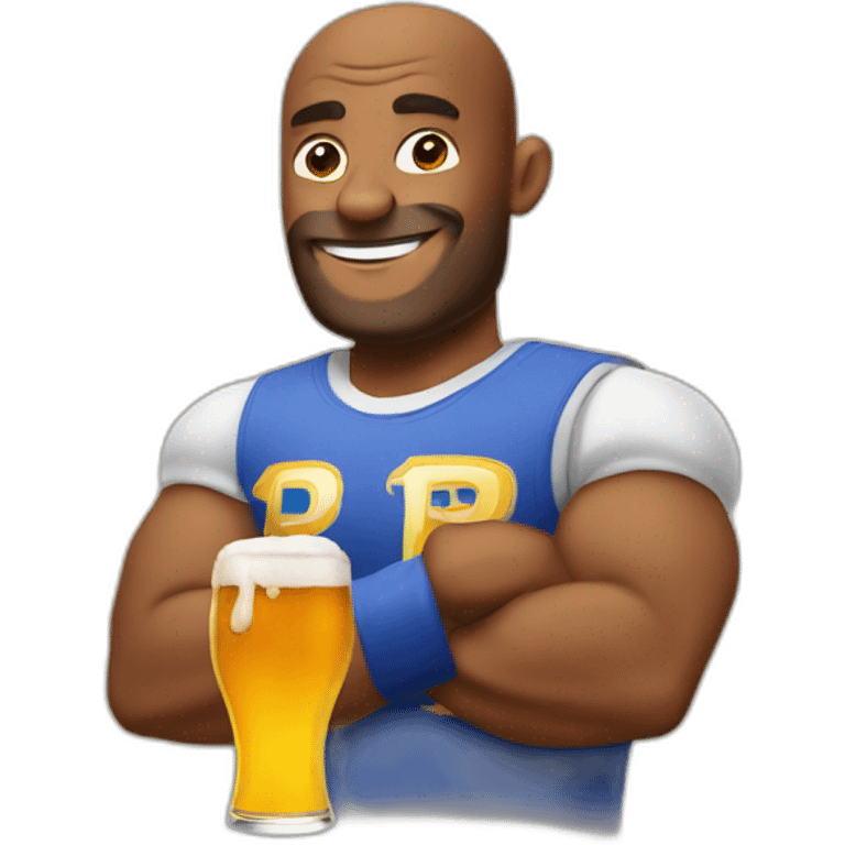 Booba avec une bière emoji