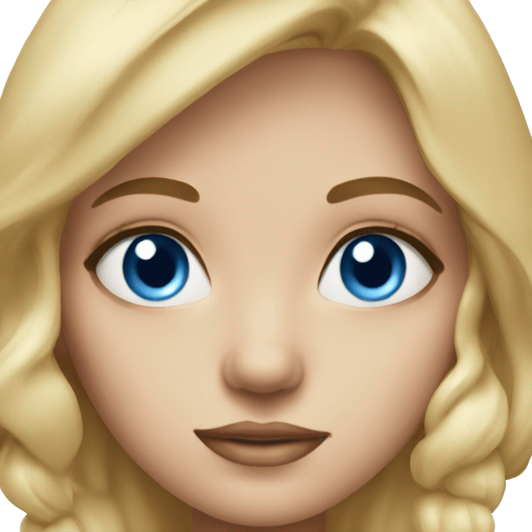 Blue eye blonde girl close-up portrait emoji