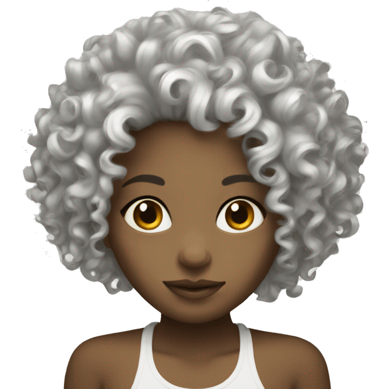 Curly girl white emoji