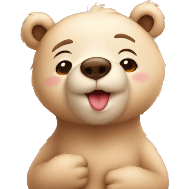 Cute bear blowing big kiss  emoji