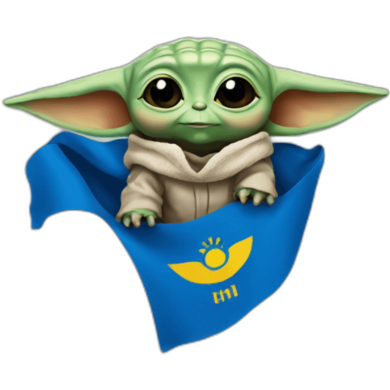 baby yoda  Ukraine flag emoji