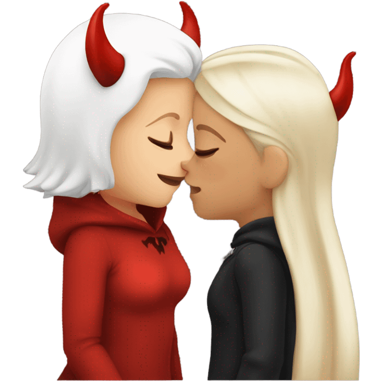 cute devil kiss a girl emoji