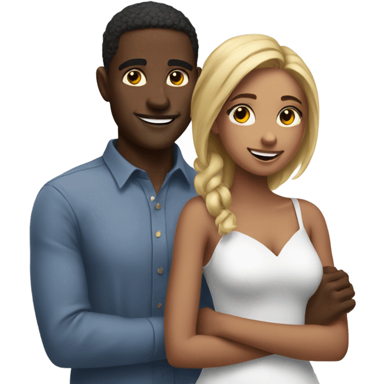 Black man looking lovingly at his girlfriend emoji