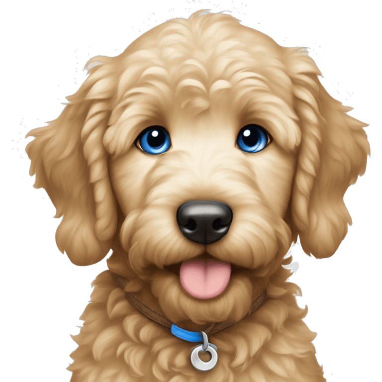 golden doodle puppy with blue eyes emoji