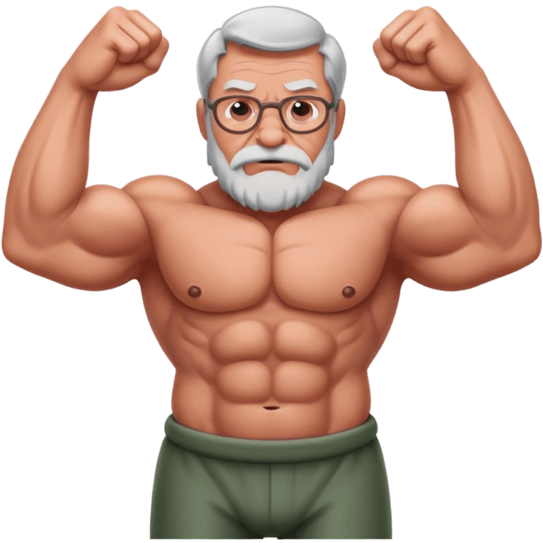 Old man with big muscles emoji