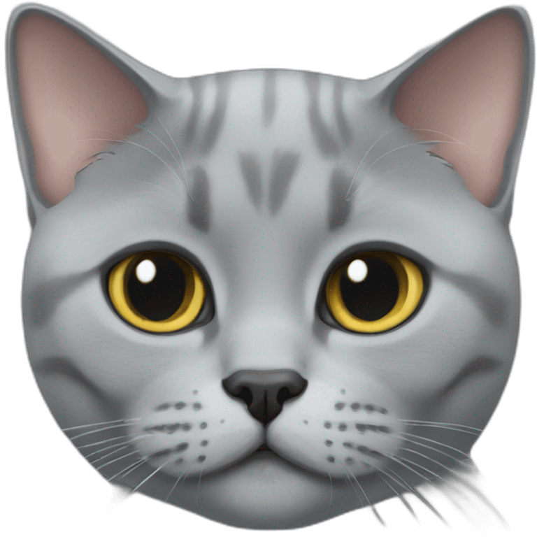 British shorthair grey cat face emoji