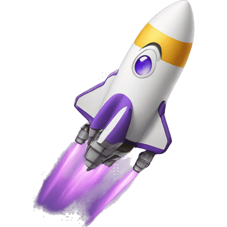 purple spaceship launching emoji