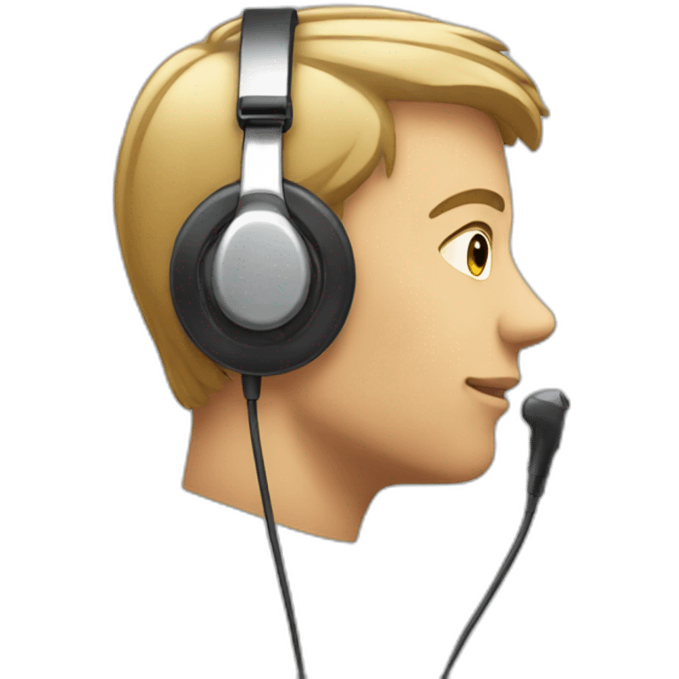 Side profile of an emoji wearing an earpiece emoji