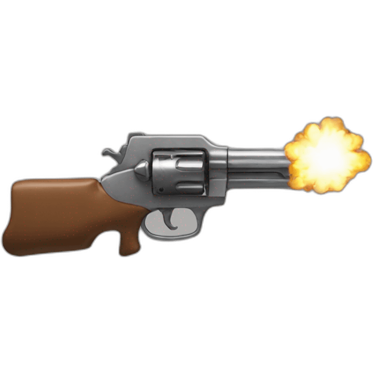 An emoji firing a gun emoji