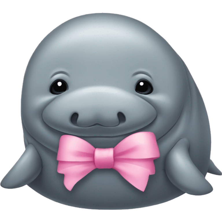 manatee wearing a pink bow  emoji