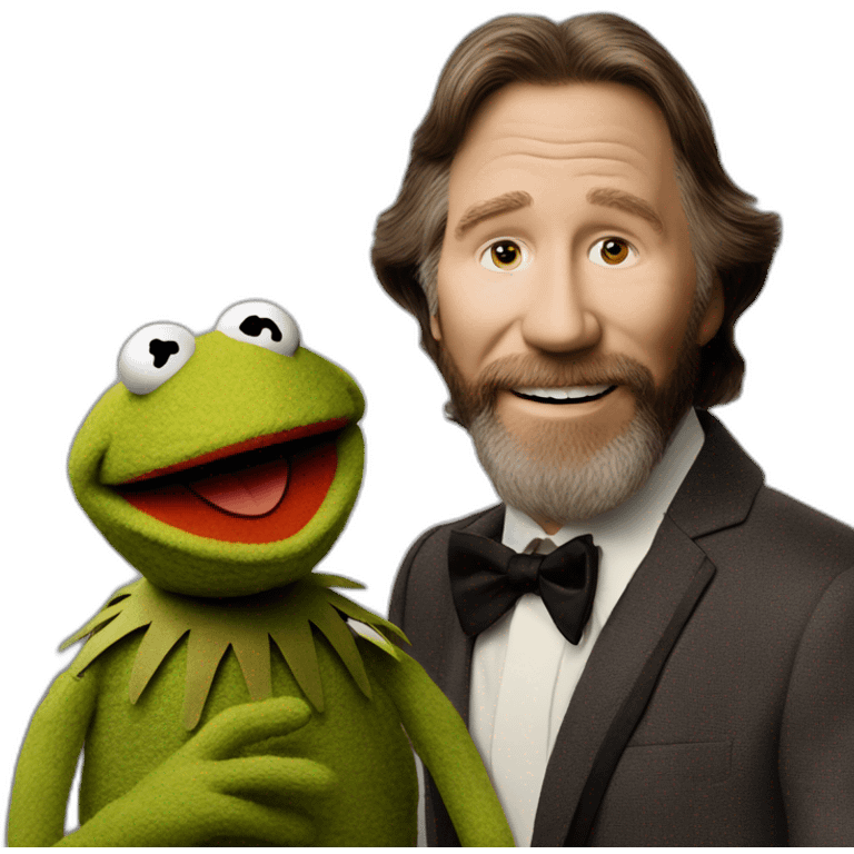 jim henson with muppet emoji