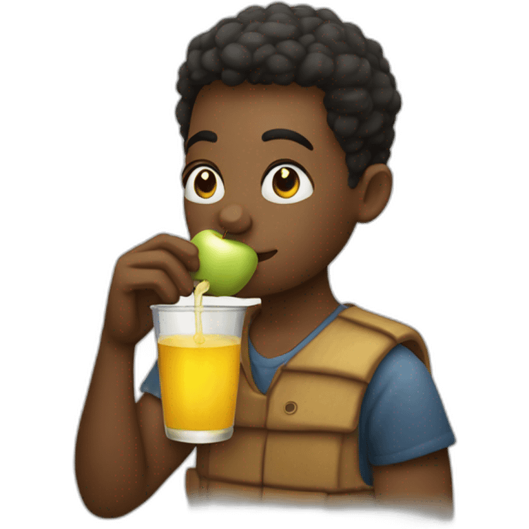 A human drinking apple juice emoji