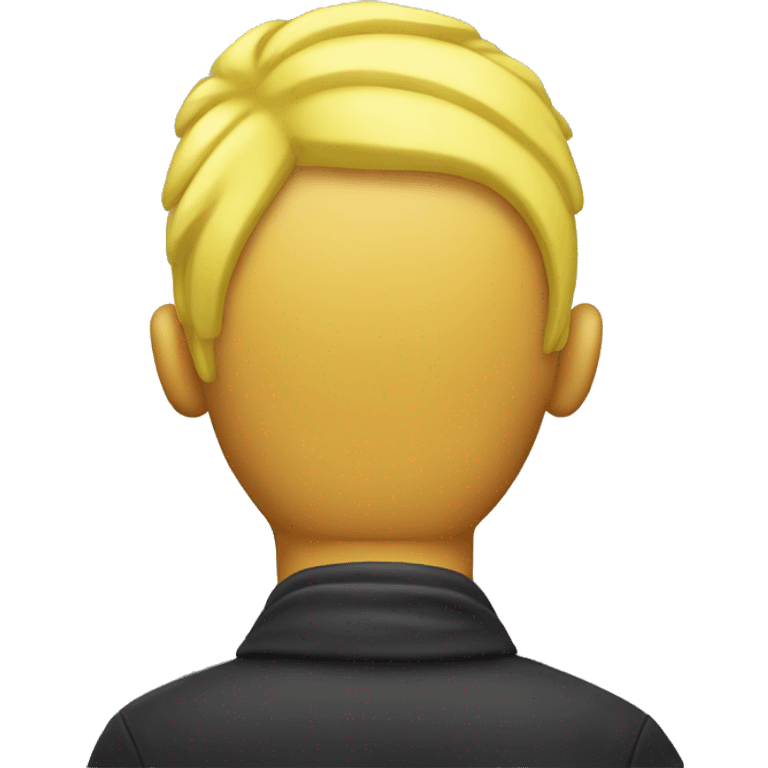 Back of a yellow mans head with short yellow hair emoji