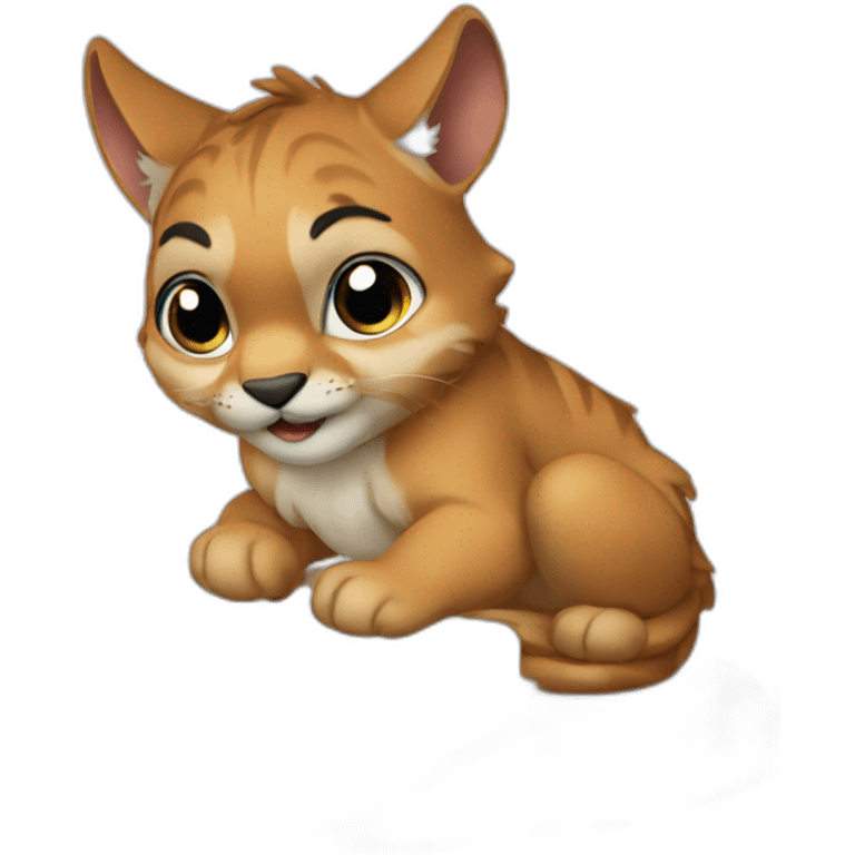 cuty linx similar to stitch studying emoji