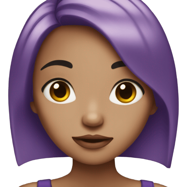 purple hair alt girl black eyes emoji