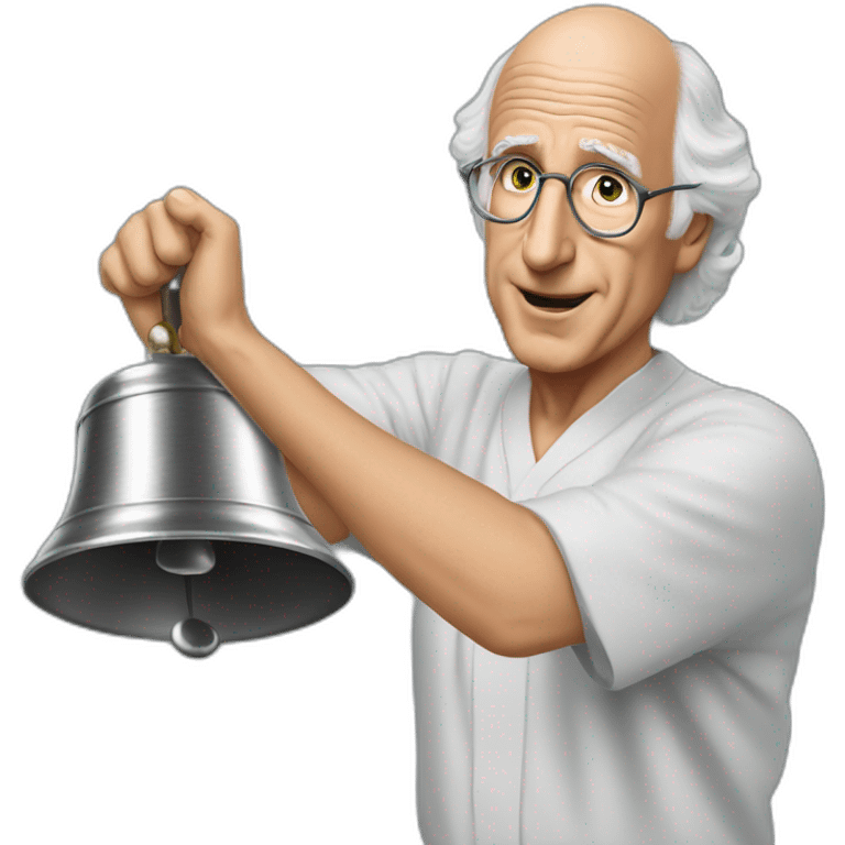 Larry David ringing a bell in his hand emoji