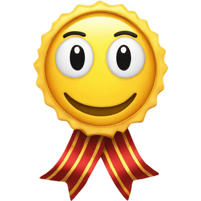 first award badge with a smile emoji