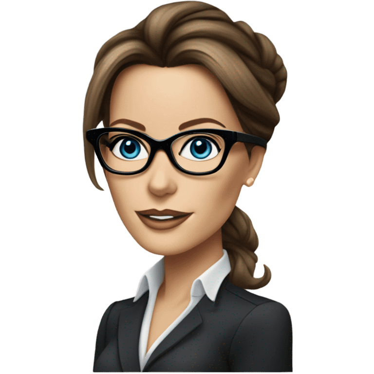 Hyper Realistic photo Kate Beckinsale blue eyes wearing glasses in a business meeting high fashion  emoji