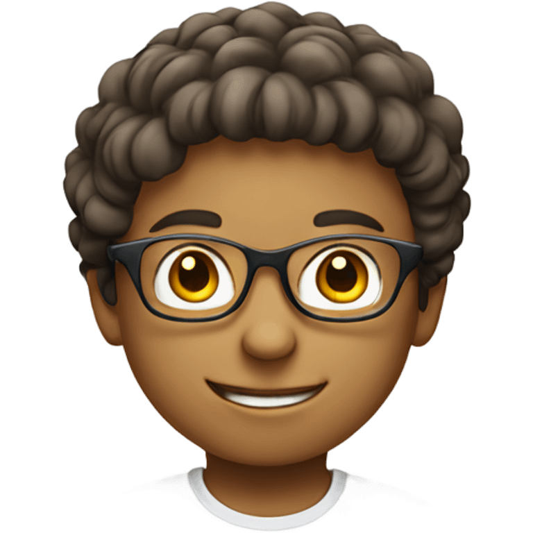 Smiling boy and girl emoji both white . Boy wearing glasses  emoji