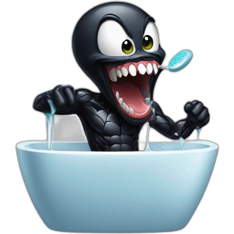 Venom brushing his teeth emoji