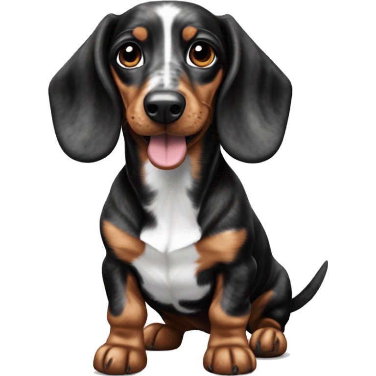 Black merle mini dachshund emoji