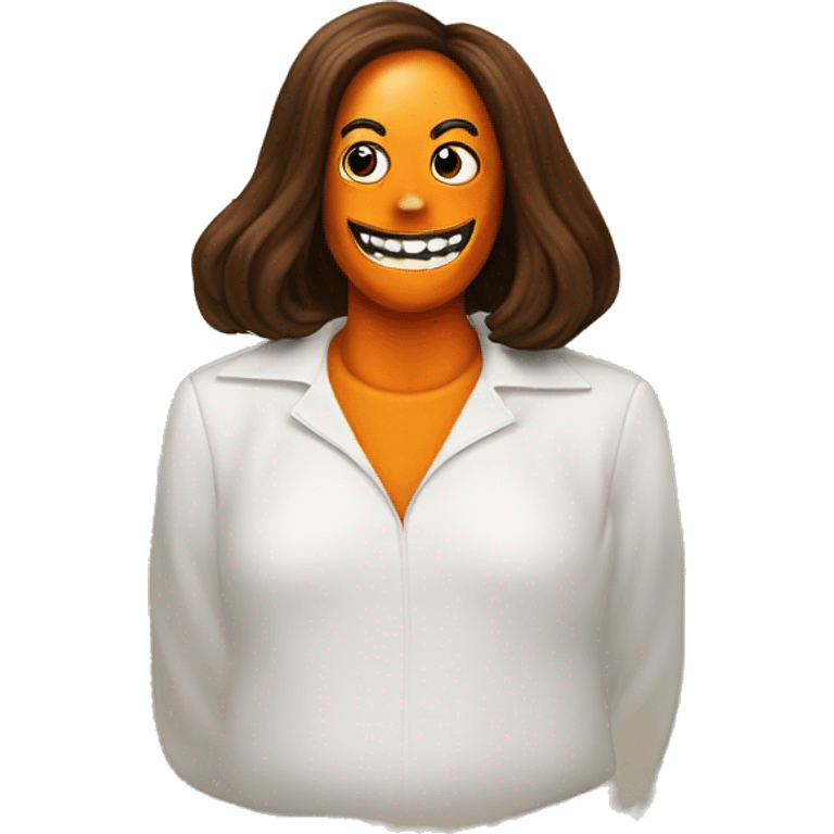 kamala harris face as a pumpkin jack o lantern emoji