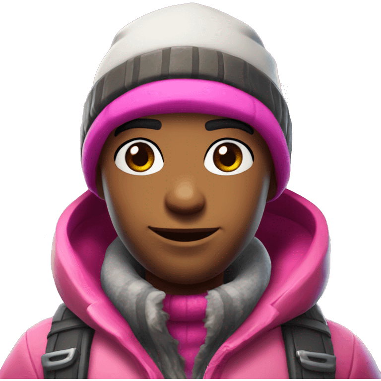 Fortnite Skin With Winter clothes in pink emoji