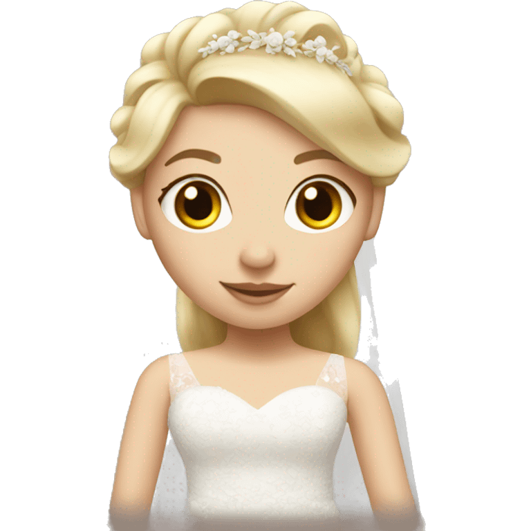 White girl with blonde hair in wedding dress emoji