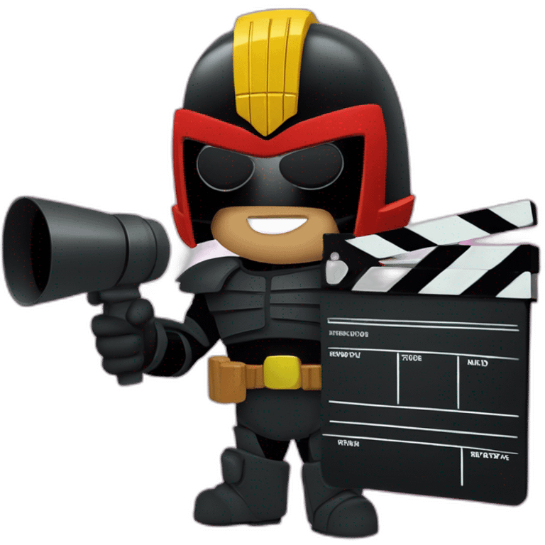 judge dredd with a clapperboard emoji