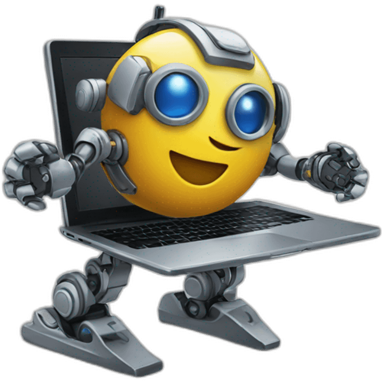 emoji robot works in laptop emoji