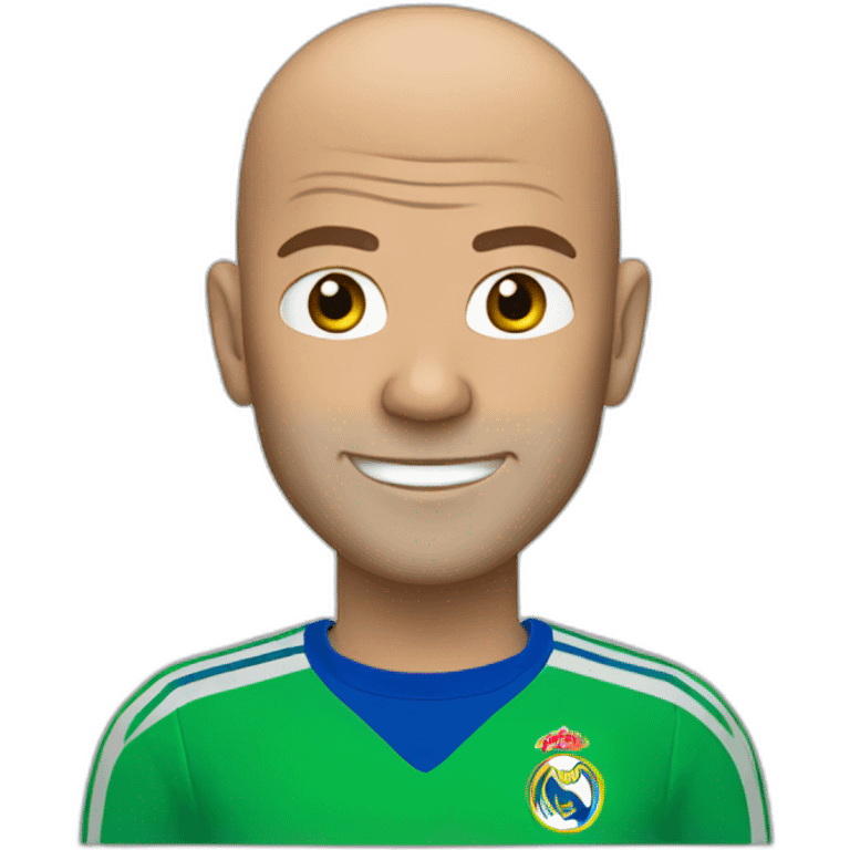 zinedine zidane with blue and green shirt emoji