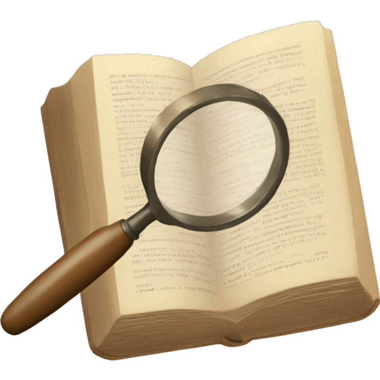 A book in beige tones with a magnifying glass on it emoji