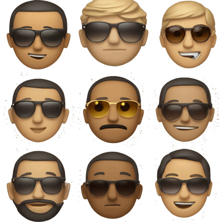 brownman face rimless golden sunglasses emoji