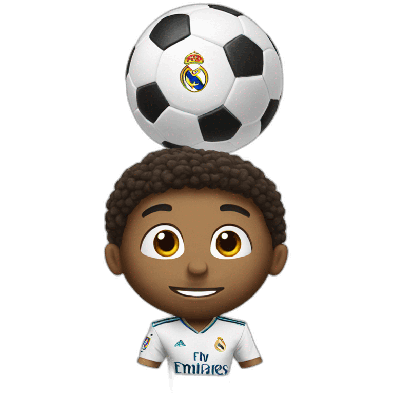 real madrid player jumping big head emoji