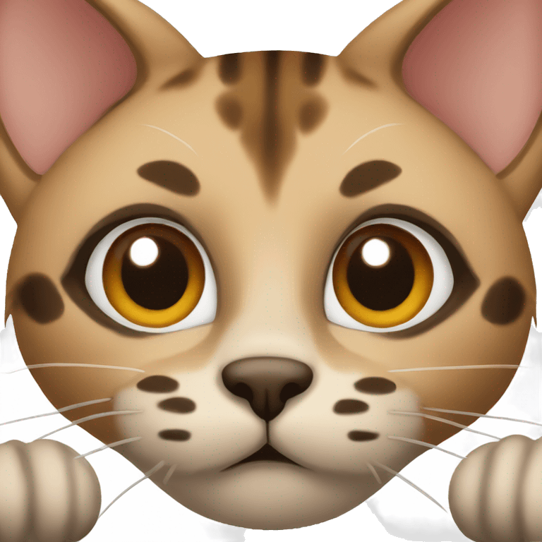 cat with brown and black spots emoji