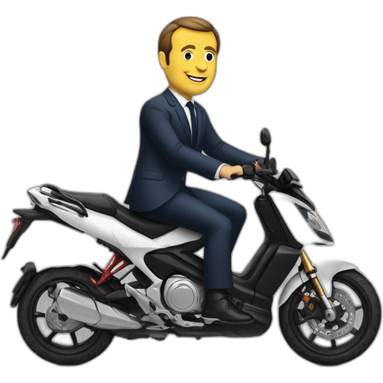 Macron sur une moto emoji