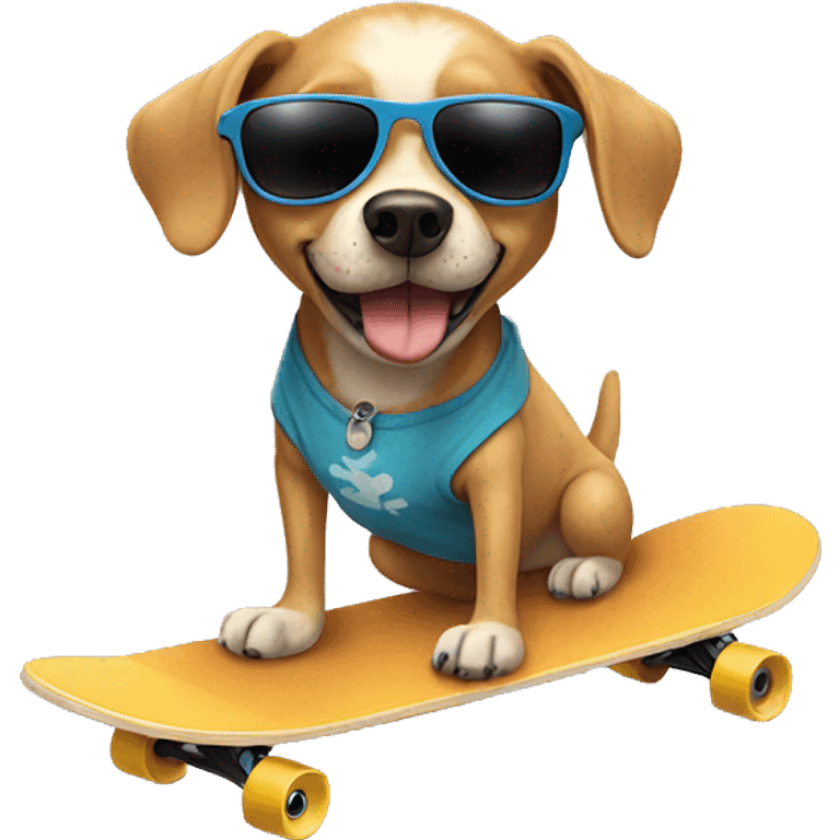 dog with sunglasses on a skateboard  emoji