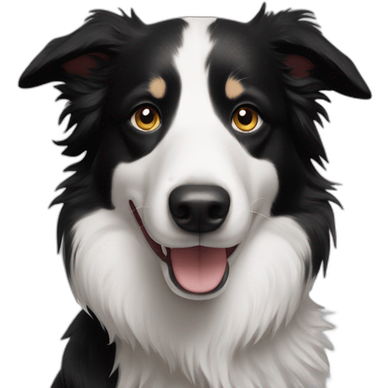 Black and white border collie emoji