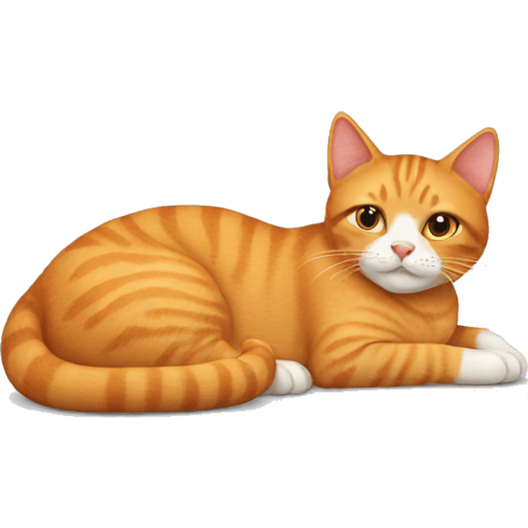 Ginger cat laying emoji