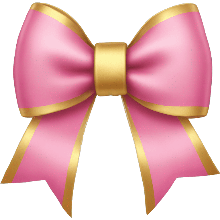 a pink and gold bow emoji