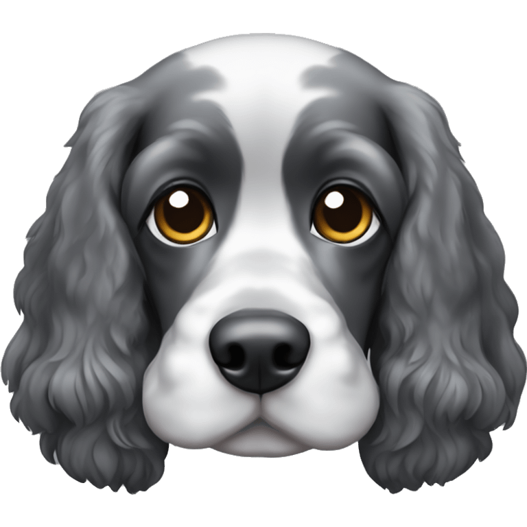 Black and grey cocker spaniel emoji